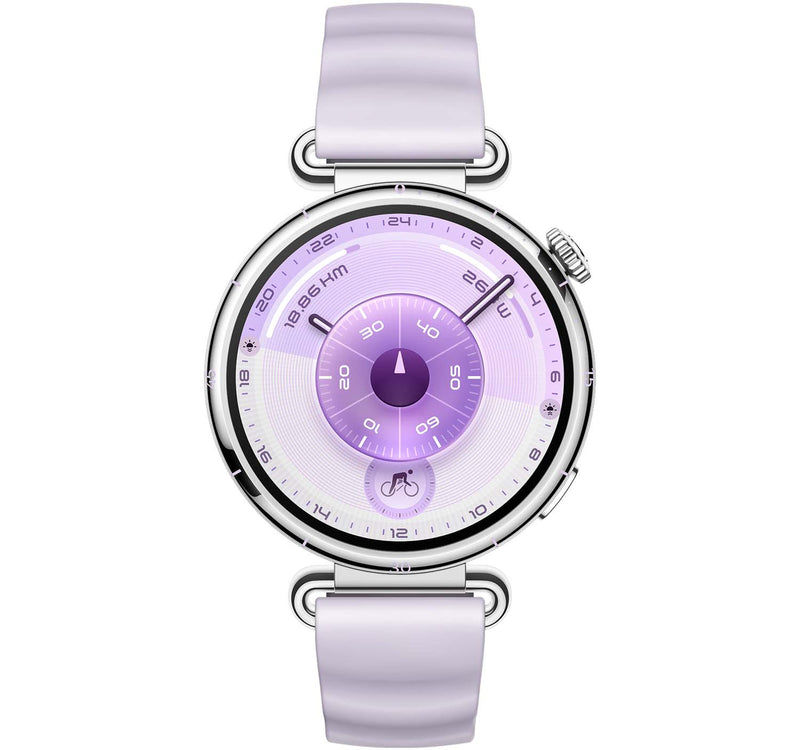 Huawei GT6 Konsu GPS + Wifi Smartwatch, 41 mm Stainless Steel Case with Purple Fluoroelastomer Strap, KSU-B19