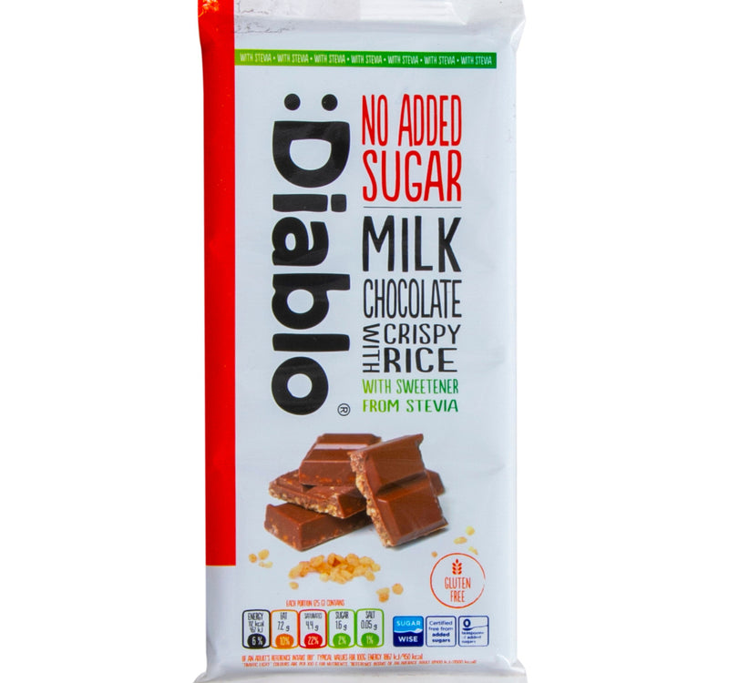 Diablo No Added Sugar Milk Chocolate With Crispy Rice 75 g Lulu Hypermarket