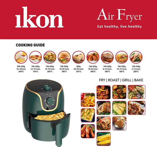 Ikon Air Fryer, 3.5 L, Green, IK-AF303T