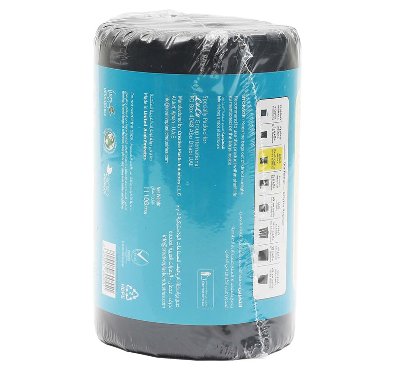 Home Mate Black Biodegradable Garbage Bags Roll 60 x 90cm 30 Gallons Jumbo Pack 50pcs