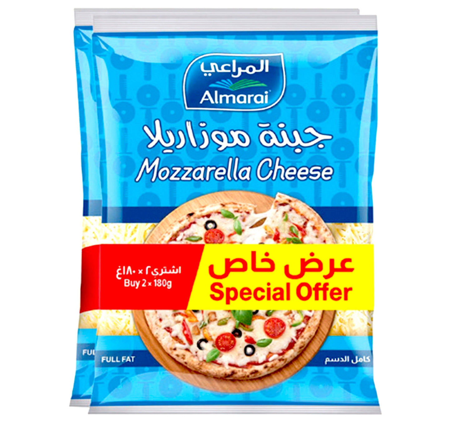 Almarai Shredded Mozzarella Cheese Value Pack 2 x 180 g Lulu Hypermarket