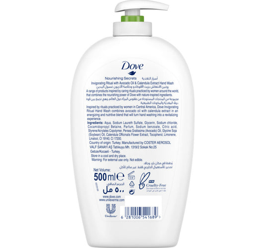 Dove Hand Wash Invigorating Ritual With Avocado Oil & Calendula 500 ml