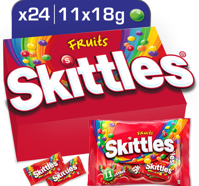 Skittles Candy Coated Chewy Lens Fruit 11 x 18 g