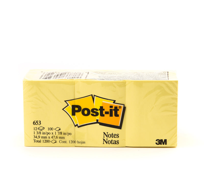 3M Post-it Notes Yellow 1.5inch x 2inch 12x100 Sheets
