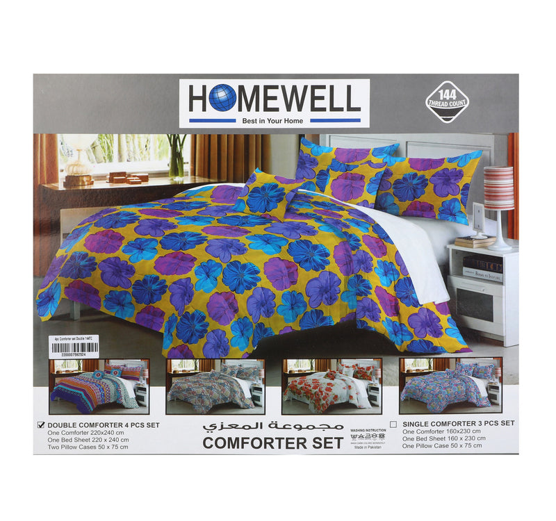 Homewell Comforter Double 4pcs Set Assorted