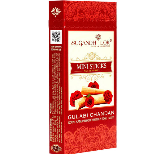 Sugandh Lok Gulabi Chandan Mini Sticks Agarbathies 50 g