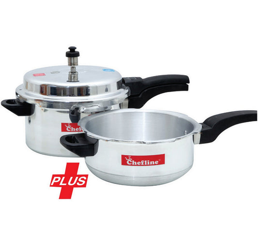 Chefline Aluminium Pressure Cooker 5Ltr + Pressure Pan