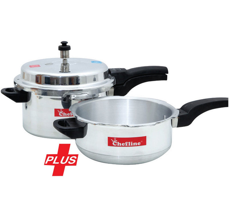 Chefline Aluminium Pressure Cooker 5Ltr + Pressure Pan