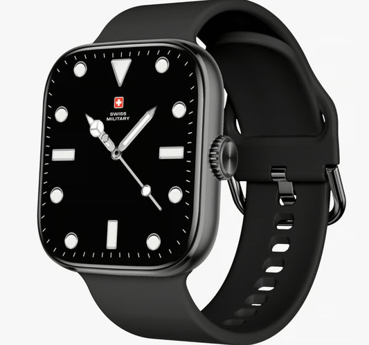 Swiss Military Smart Watch Alps 4, 1.75 Inches Amoled Display, Black
