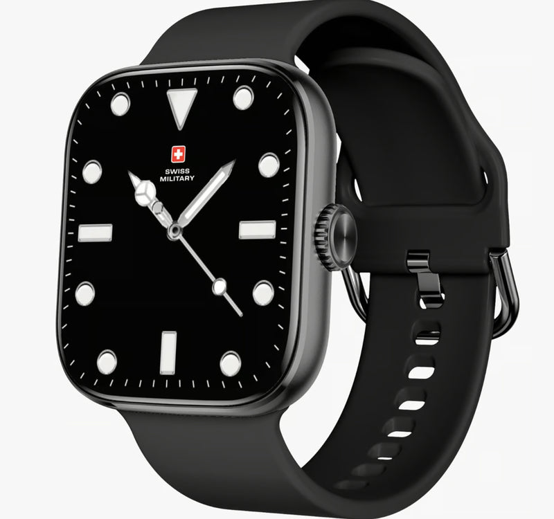 Swiss Military Smart Watch Alps 4, 1.75 Inches Amoled Display, Black