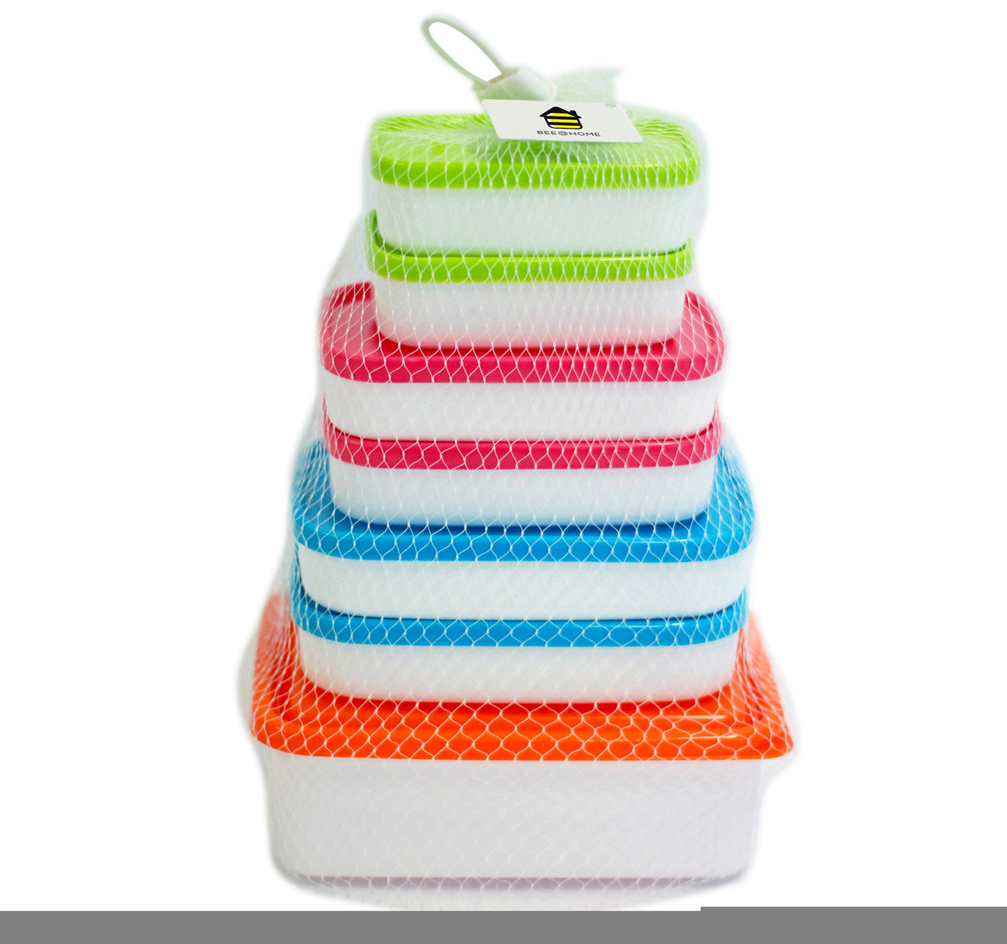 Bee Plastic Food Keeper Set, 7 pcs, Multicolor, ES7693