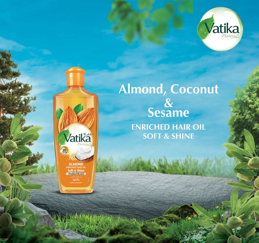 Vatika Naturals Almond Coconut & Sesame Enriched Hair Oil Soft & Shine 300 ml