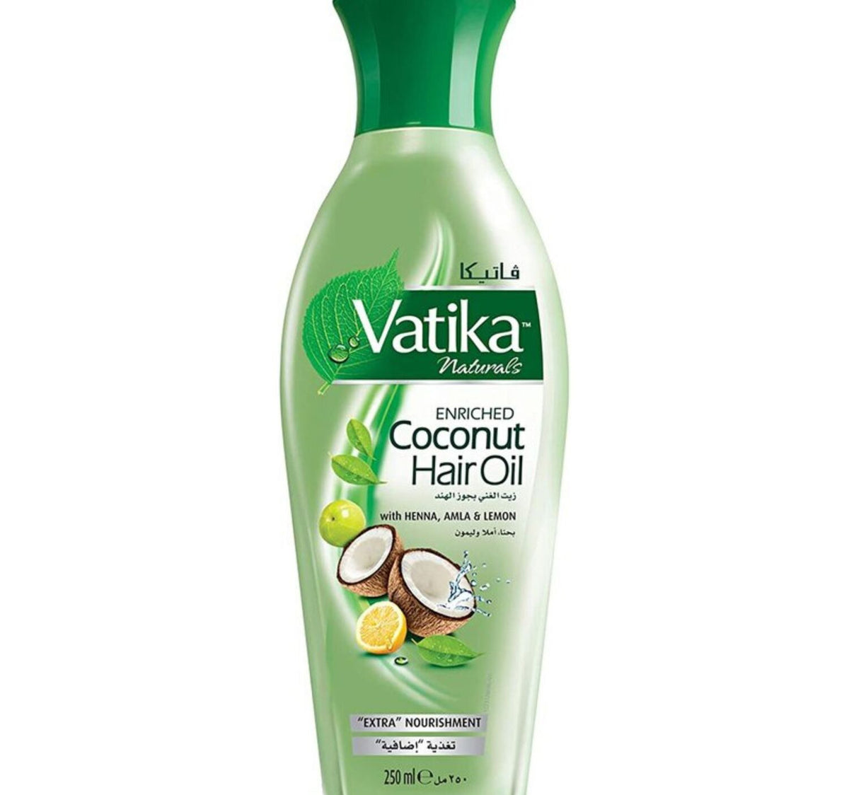 Vatika Naturals Enriched Coconut Hair Oil with Henna Amla & Lemon Promotes Soft Strong & Silky Hair For Extra Nourishment 250 ml