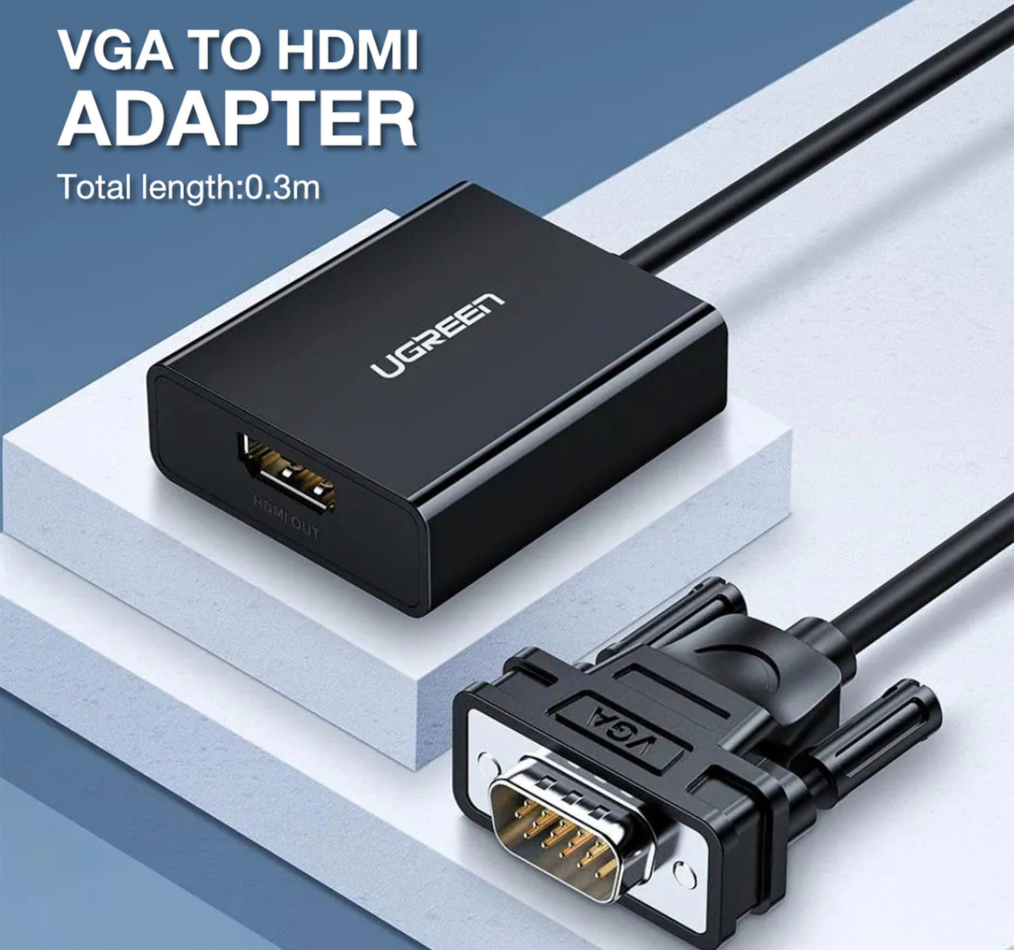 Ugreen VGA to HDMI Adapter with Audio, 50945