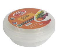 Home Mate Microwave White Round Container With Lid Size 1440 ml 6 pcs