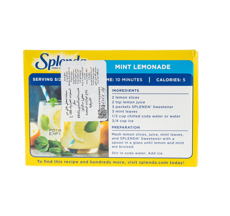 Splenda No Calorie Sweetener 100pcs