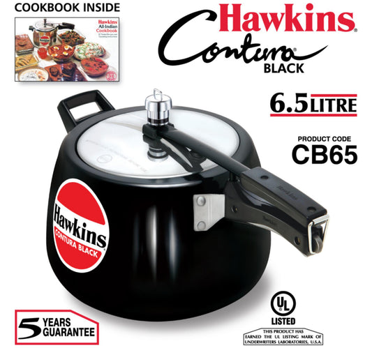 Hawkins Hard Anodised Aluminum Pressure Cooker Contura CB65 6.5L Black