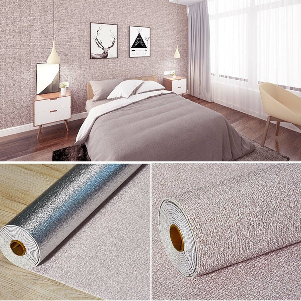 Maple Leaf 3D Waterproof and Moisture-proof Self-adhesive Wall Sticker 50cmx2.8m Purple 3582