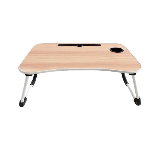 Golden Wheat Foldable Laptop Table, 60x40x26 cm, Beech