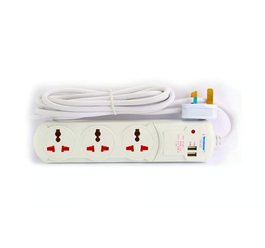 Terminator Extension Socket 3 Way, 3m, 3000W, TPB 13U21