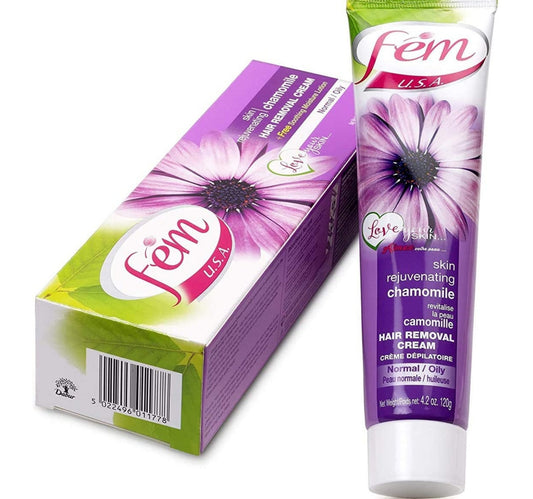 Fem USA Hair Removal Cream with Rejuvenating Chamomile For Rejuvenating Skin 120 g