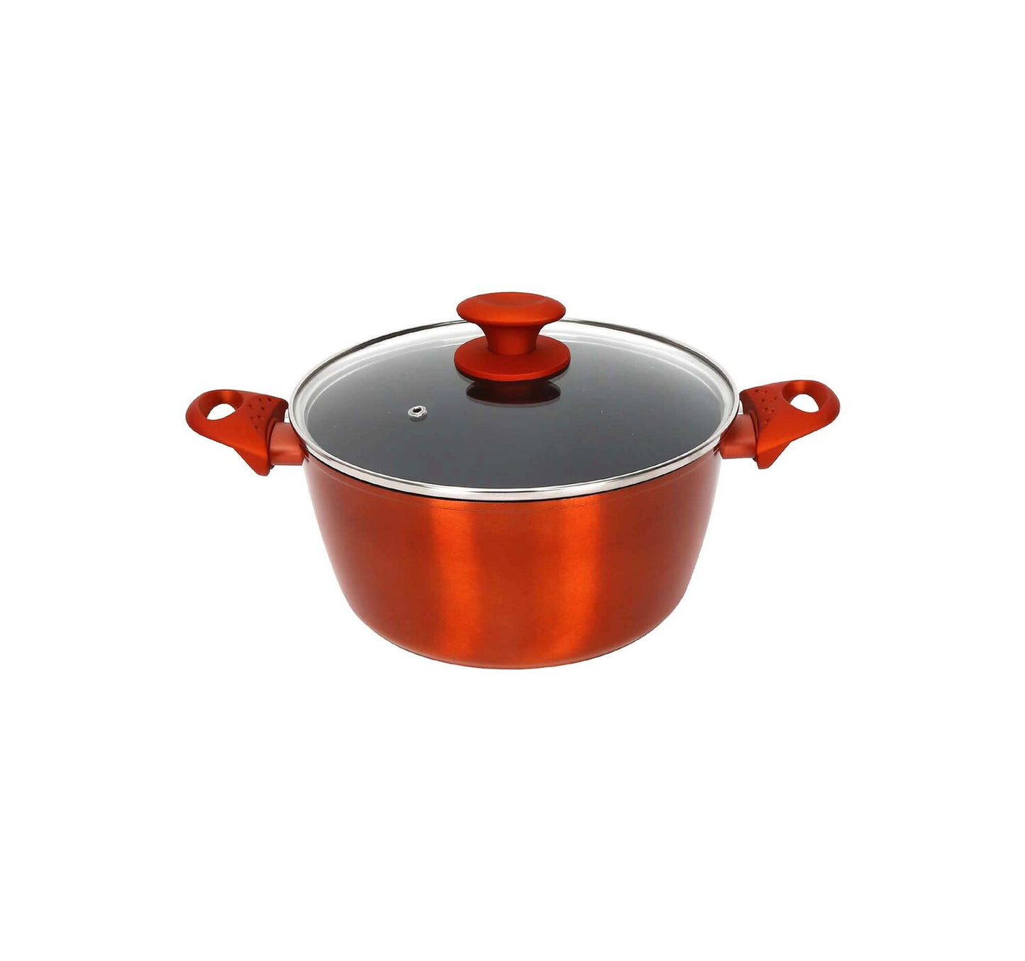 Chefline DZN20 Induction Base Ceramic Natural Coating Dutch Oven, 20 cm, Red