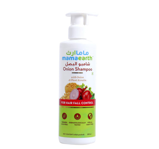 Mamaearth Onion Shampoo for Hair Growth and Hair Fall Control with Onion Oil and Plant Keratin 250 ml