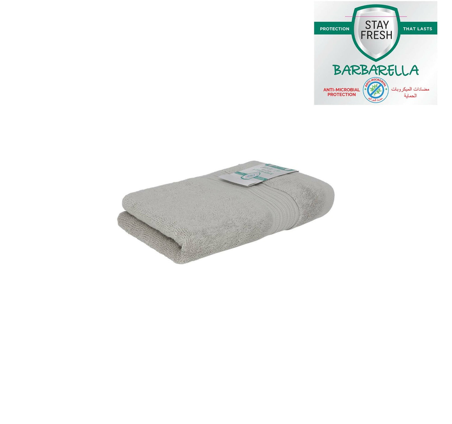 Barbarella Anti-Microbial Hand Towel, 50 x 100 cm, Grey