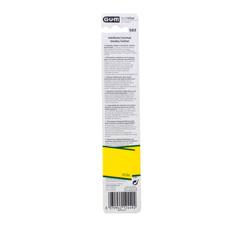 Gum Activital Medium Toothbrush Assorted 1 pc
