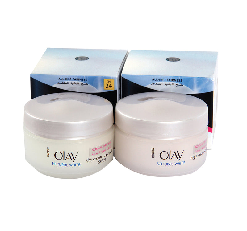 Olay Natural Aura Glowing Radiance Day Cream SPF15  50 g + All In One Radiance Night Cream 50 g