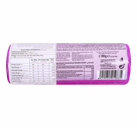 Elgorriaga Break Cocoa Biscuit with Milk Cream Filling 180 g