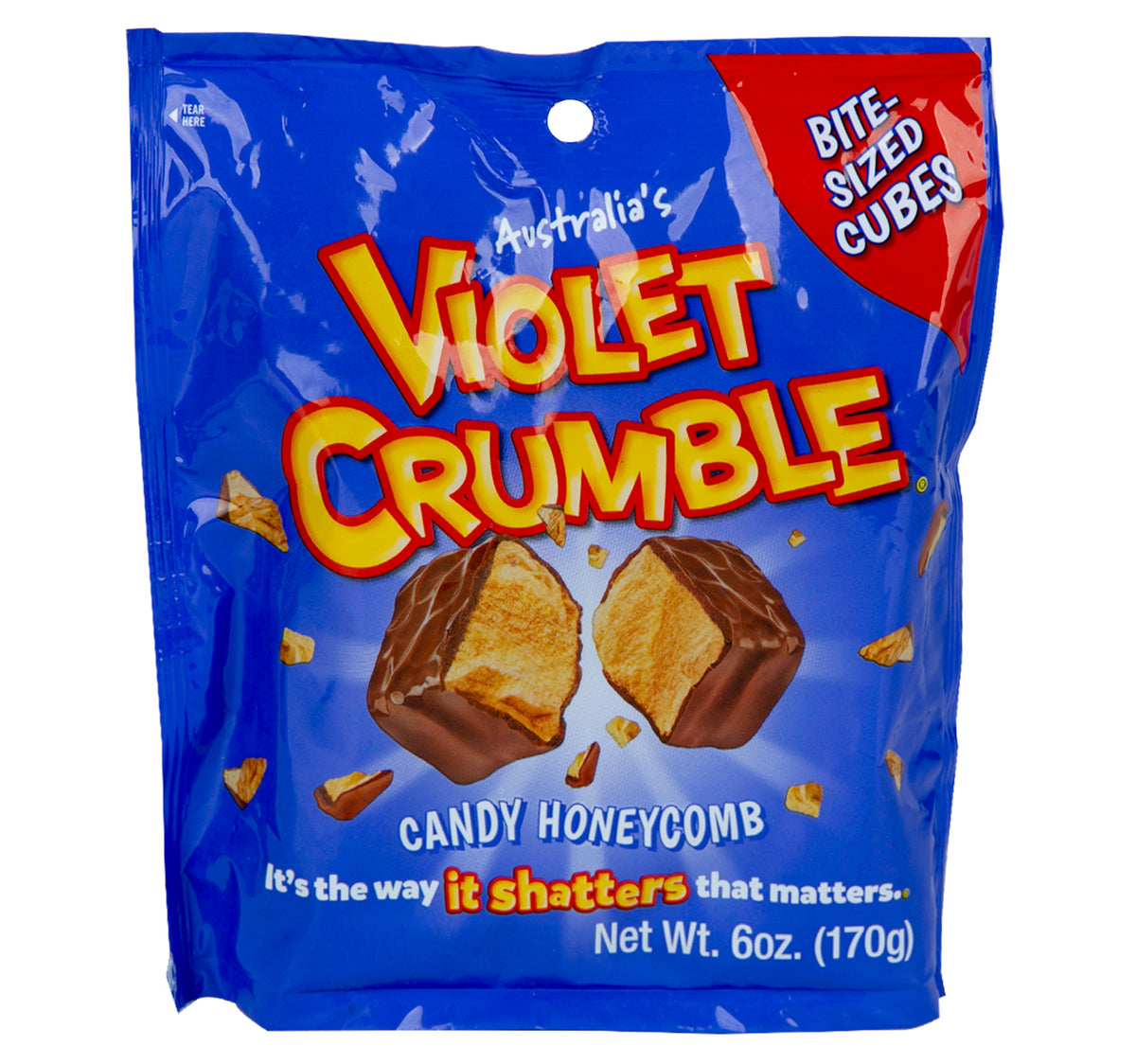 Violet Crumble Candy Honeycomb Original Bite Sized Cubes 170 g