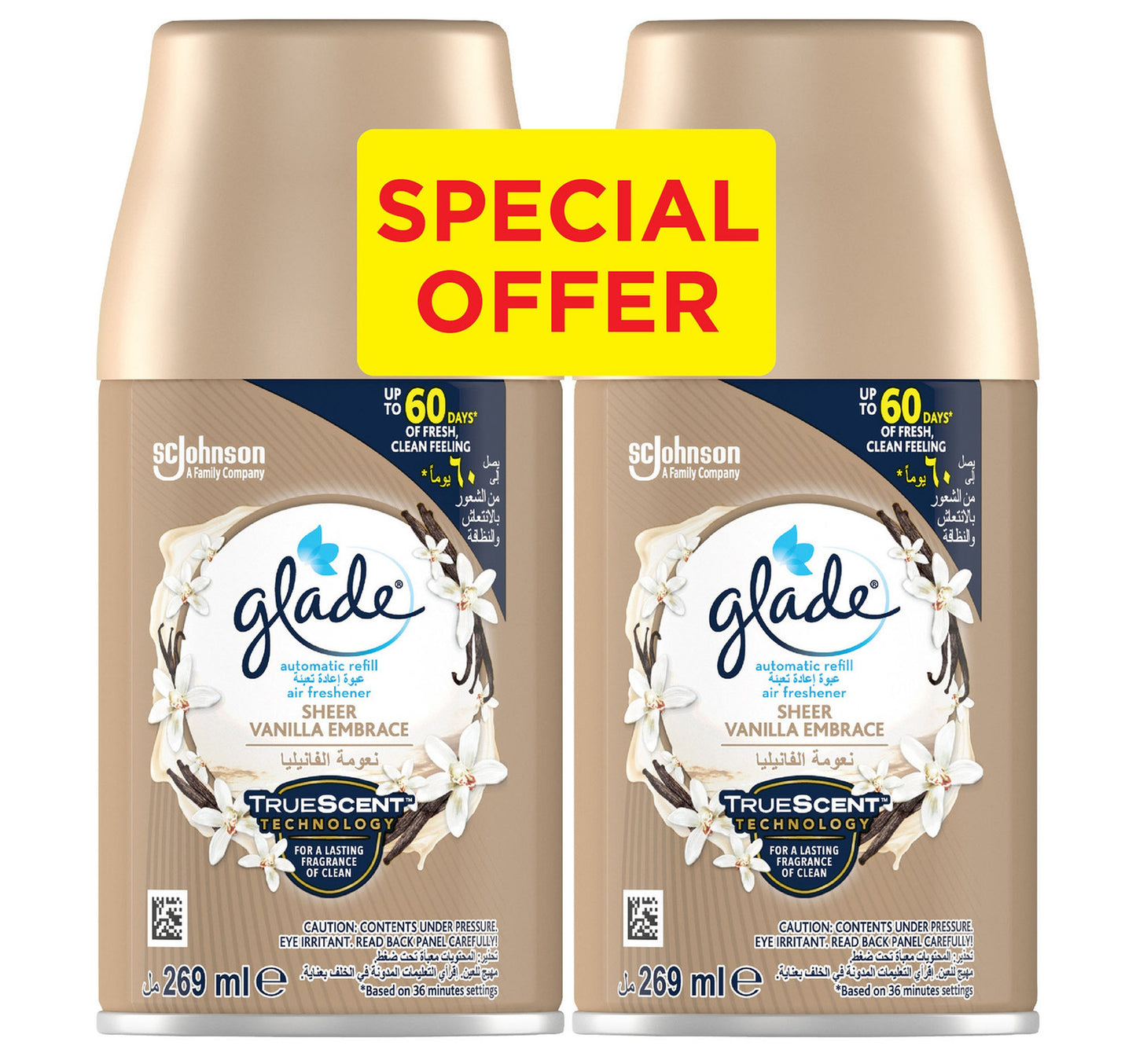Glade Automatic Refill Sheer Vanilla Embrace 2 x 269 ml