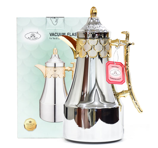 Mayflower Vacuum Flask, 1 L Capacity, Gold + Silver, QGC-10GS