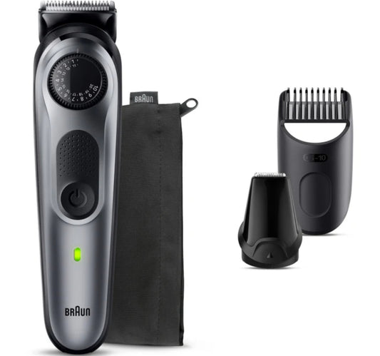 Braun Beard Trimmer with Precision Wheel and 5 Styling Tools, Grey, BT5440