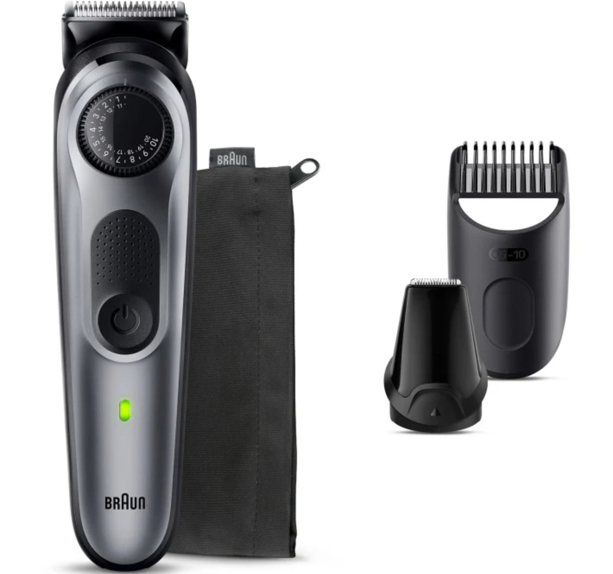 Braun Beard Trimmer with Precision Wheel and 5 Styling Tools, Grey, BT5440