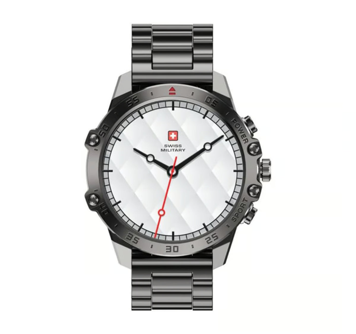 Swiss Military DOM 5 Smart Watch, 1.43 Inches Amoled Display with Metal Strap, Gun Black, SM-WCH-DOM5-GUNBLKFBLKSTL