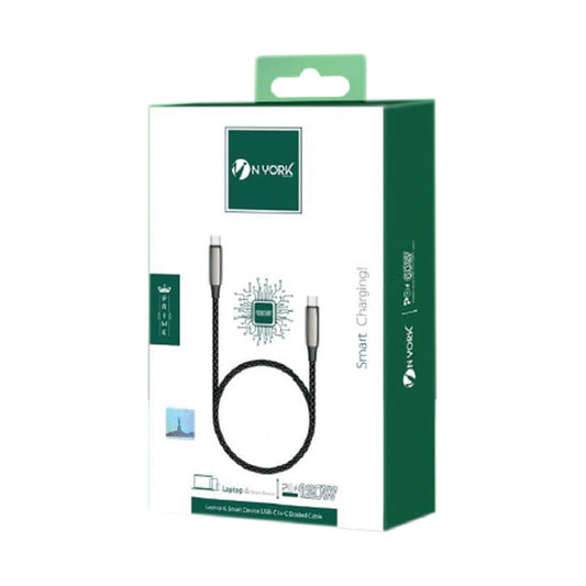 N York Braided Type C to C Cable, 2 m, UC849
