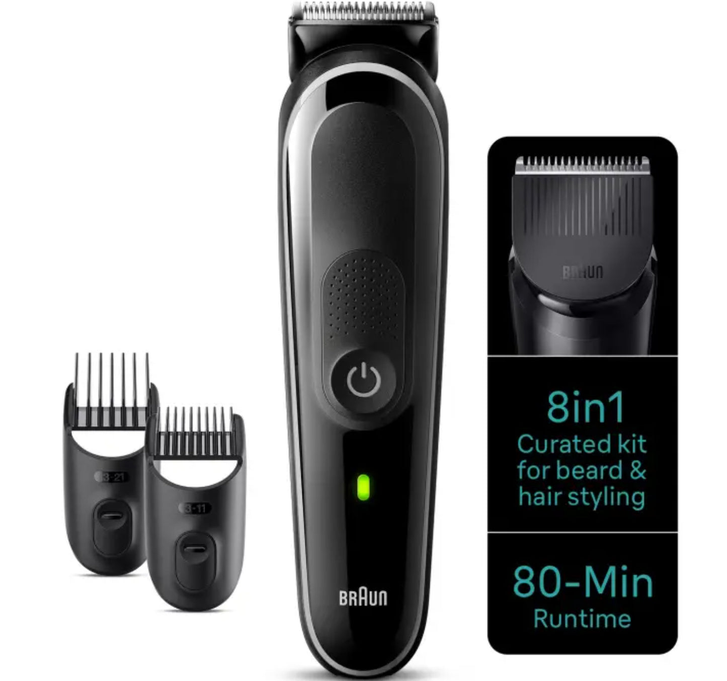 Braun 8-in-1 Style Kit All-In-One Beard & Body Grooming Kit, Grey, MGK3440