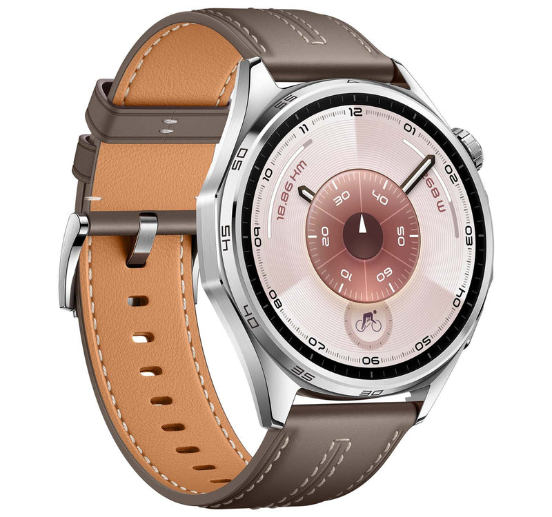 Huawei GT6 Atum GPS + Wifi Smartwatch, 46 mm Stainless Steel Case with Grey Composite Leather Strap, ATM-B19