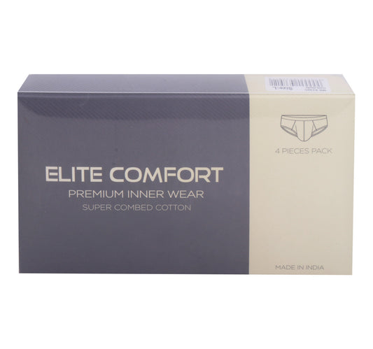 Elite Comfort Combed Cotton Men's Brief, L, 4 pcs, Assorted