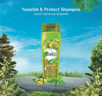 Vatika Naturals Nourish & Protect Shampoo with Natural Extracts Of Olive & Henna For Normal Hair 400 ml