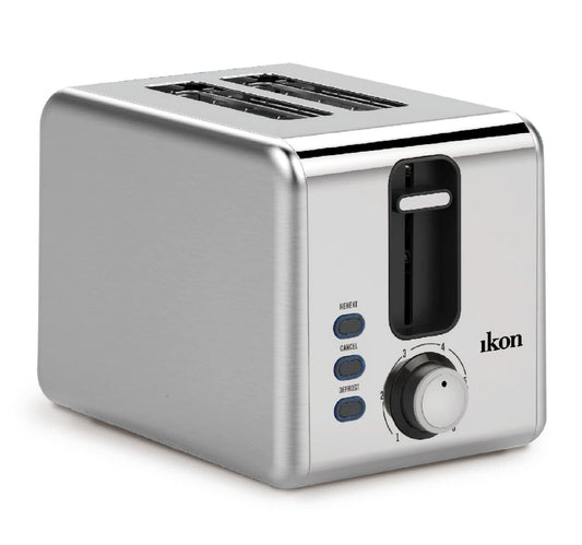 Ikon 2 Slice Bread Toaster, 800-1000 W, Stainless Steel, IK-CBT02