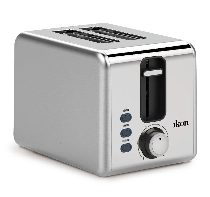 Ikon 2 Slice Bread Toaster, 800-1000 W, Stainless Steel, IK-CBT02