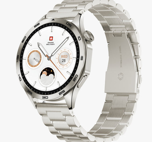 Swiss Military Swiss International Smart Watch, 1.43 AMOLED Display, Gold Frame with Gold Metal Strap Lulu Hypermarket