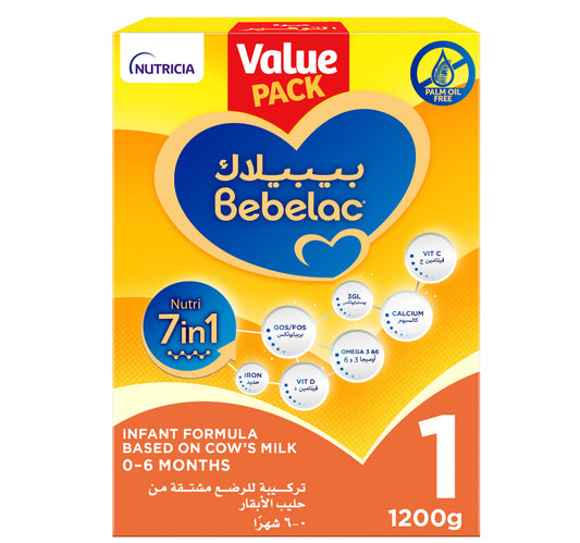 Bebelac Nutri 7in1 Stage 1 Infant Formula From 0-6 Months 1.2 kg