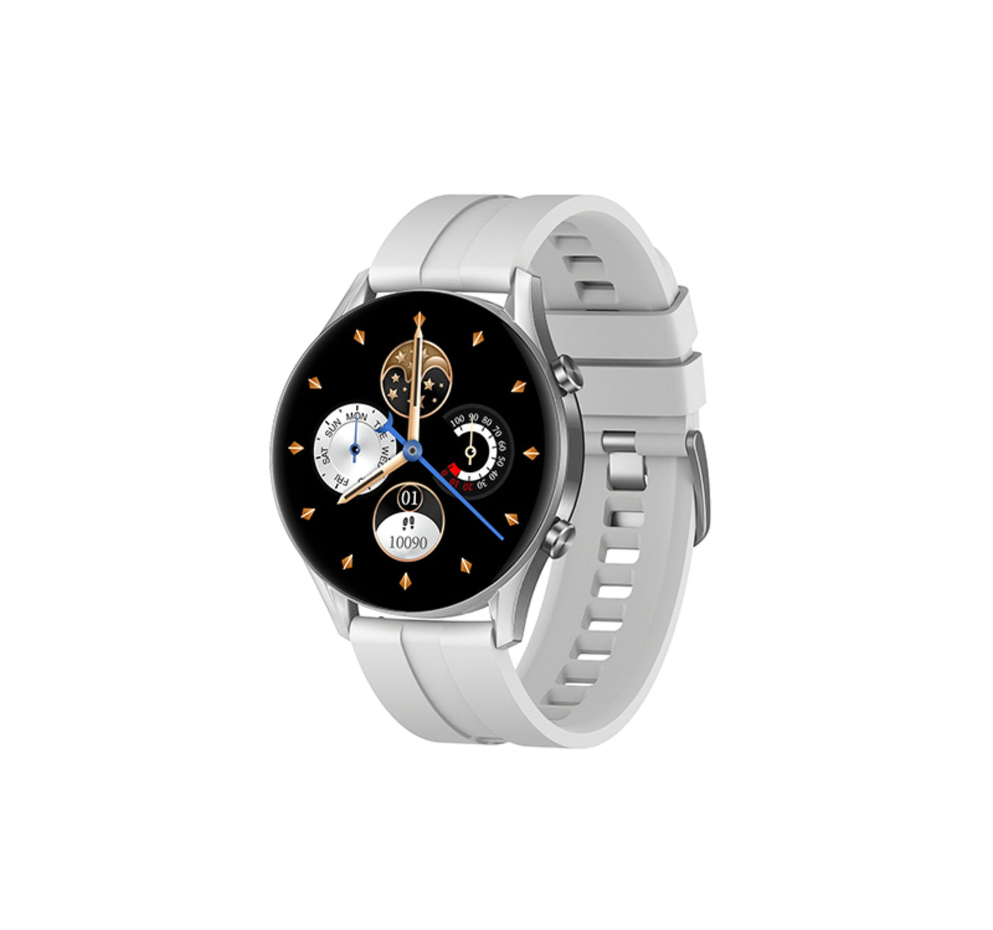 HiFuture Flex 2 Smartwatch, 1.39 inches Display, Silver White Lulu Hypermarket