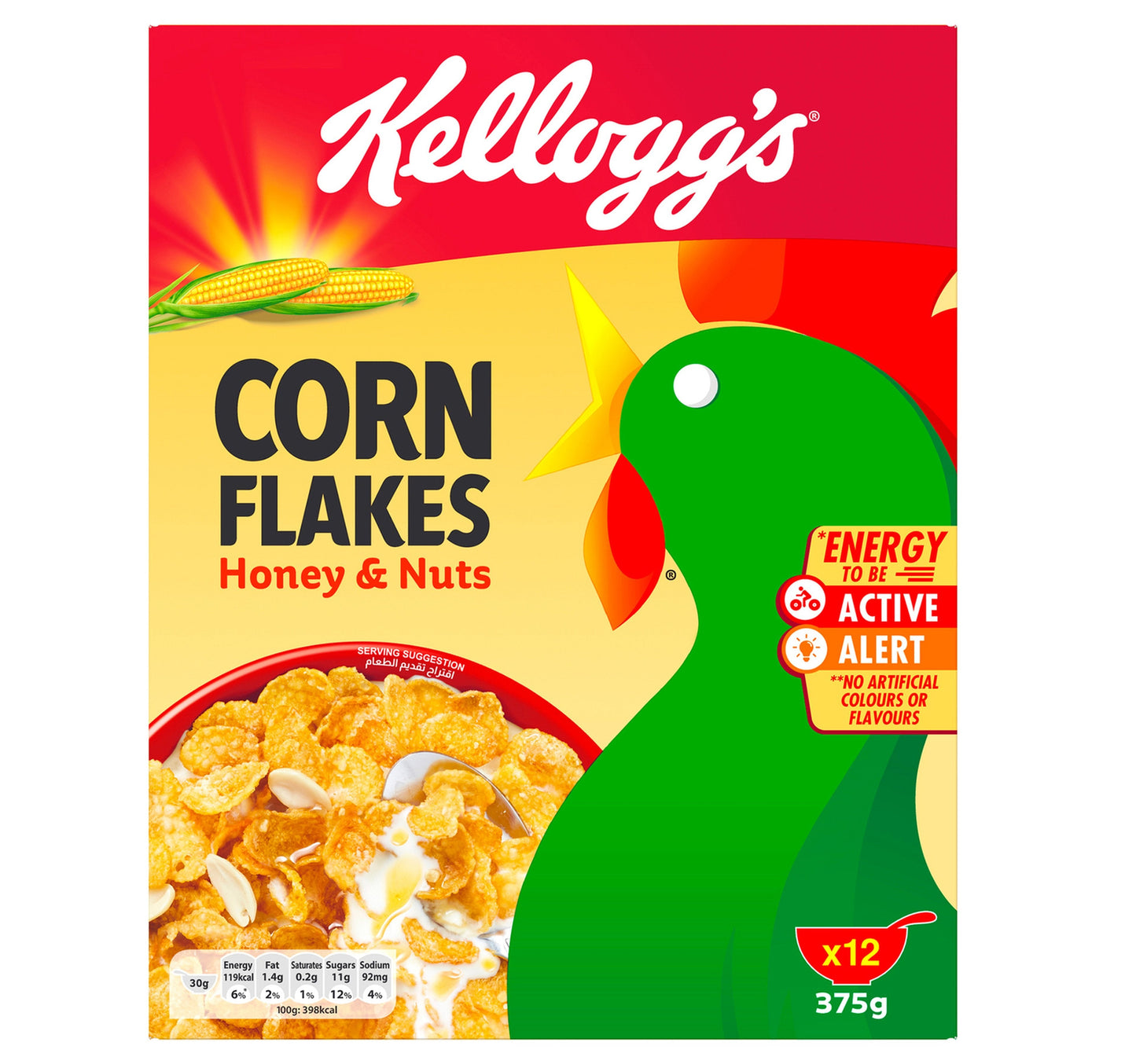 Kellogg's Corn Flakes Honey & Nuts 375 g Lulu Hypermarket