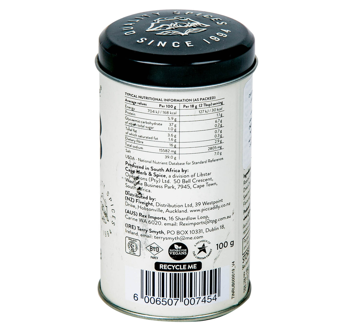Cape Herb & Spice Rub Greek Style Lemon & Herb Seasoning 100 g