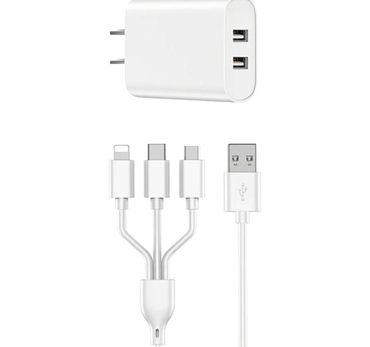 Wiwu Fast Charger + 3 In 1 Cables Wi-U003 Lulu Hypermarket